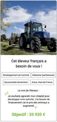 Fiche projet - Cet éleveur a besoin de vous